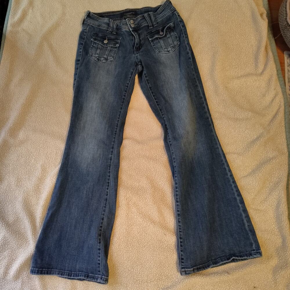 Aeropostale Low Rise Flare Jeans Size 6 Regular Blue